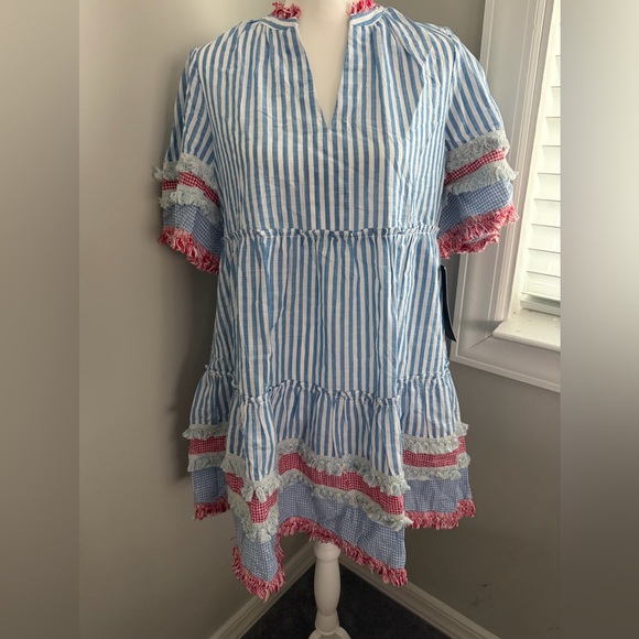 NWT TUCKERNUCK  Savannah Stripe Crawford Dress Size M - Picture 5 of 11
